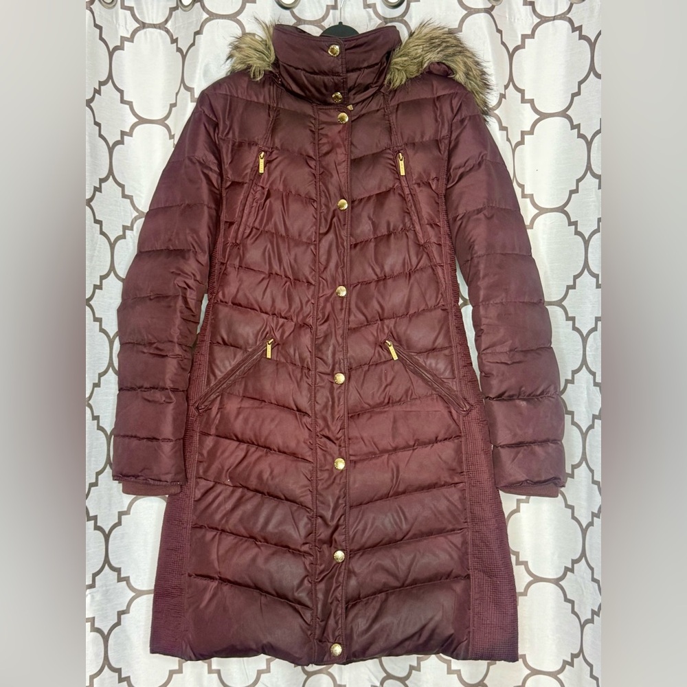 MICHAEL KORS Faux-Fur-Trim Hooded Puffer Coat